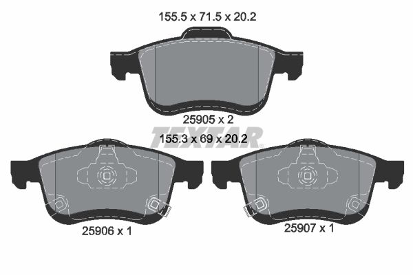 TEXTAR 2590501 Brake Pad Set, disc brake