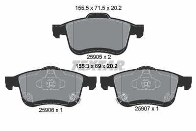 Brake Pad Set, disc brake TEXTAR 2590501