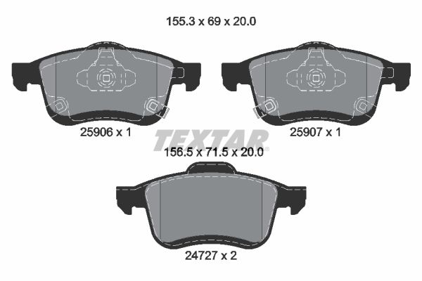 TEXTAR 2590601 Brake Pad Set, disc brake