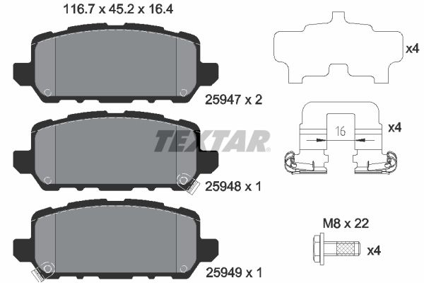 TEXTAR 2594701 Brake Pad Set, disc brake