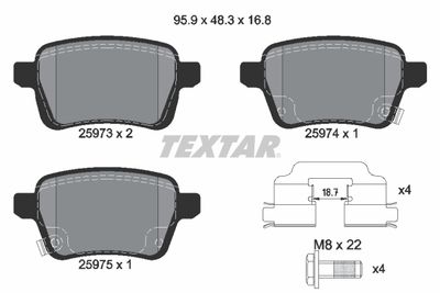Brake Pad Set, disc brake TEXTAR 2597301