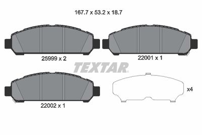 Brake Pad Set, disc brake TEXTAR 2599901