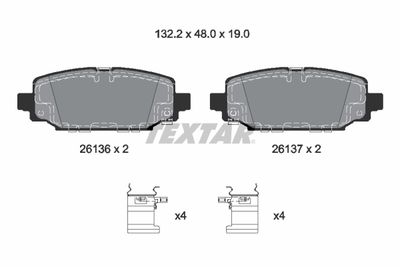 Brake Pad Set, disc brake TEXTAR 2613601