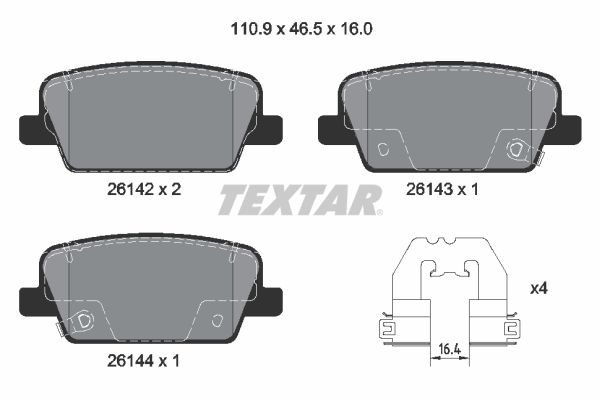 TEXTAR 2614201 Brake Pad Set, disc brake