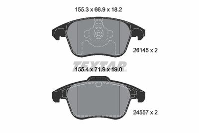 Brake Pad Set, disc brake TEXTAR 2614501