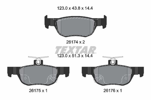TEXTAR 2617401 Brake Pad Set, disc brake