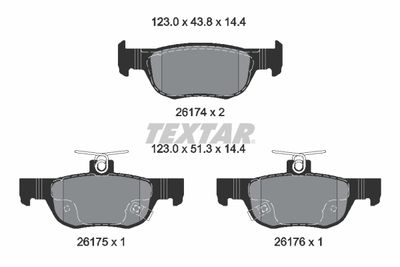 Brake Pad Set, disc brake TEXTAR 2617401