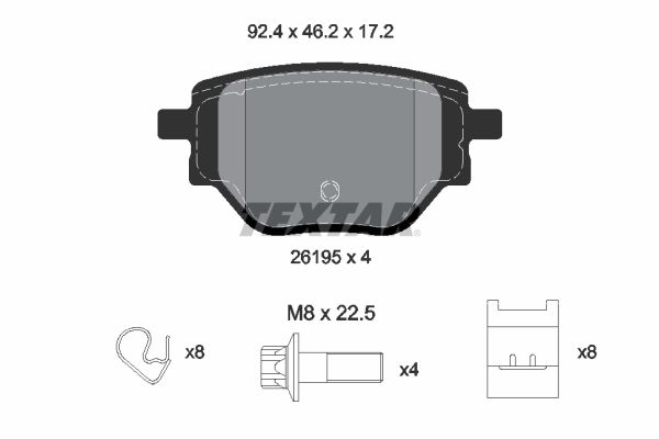 TEXTAR 2619501 Brake Pad Set, disc brake