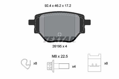 Brake Pad Set, disc brake TEXTAR 2619501