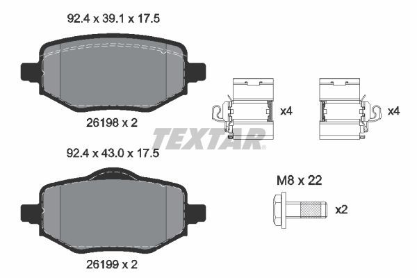 TEXTAR 2619801 Brake Pad Set, disc brake