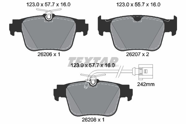 TEXTAR 2620603 Brake Pad Set, disc brake