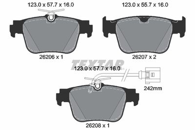 Brake Pad Set, disc brake TEXTAR 2620603