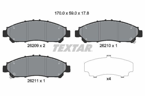 TEXTAR 2620901 Brake Pad Set, disc brake