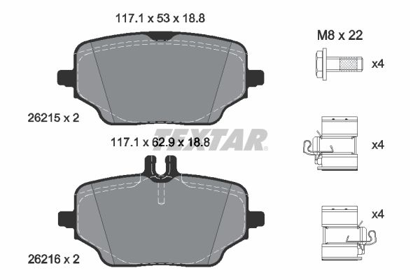 TEXTAR 2621501 Brake Pad Set, disc brake