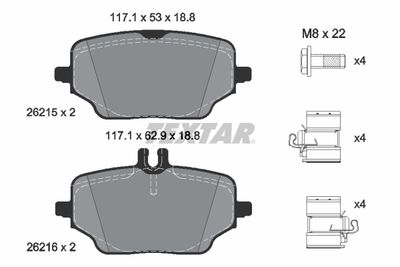 Brake Pad Set, disc brake TEXTAR 2621501