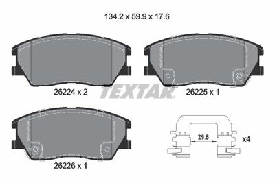Brake Pad Set, disc brake TEXTAR 2622401