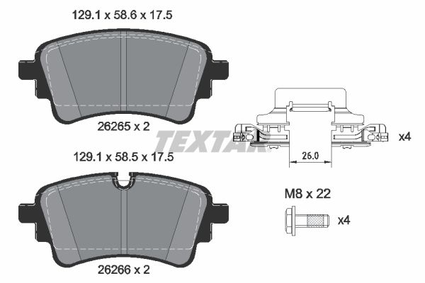 TEXTAR 2626501 Brake Pad Set, disc brake