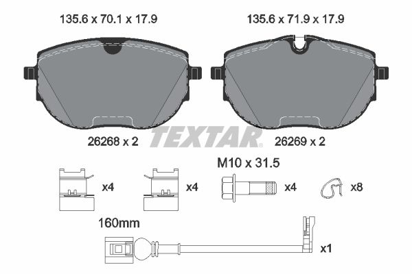 TEXTAR 2626801 Brake Pad Set, disc brake