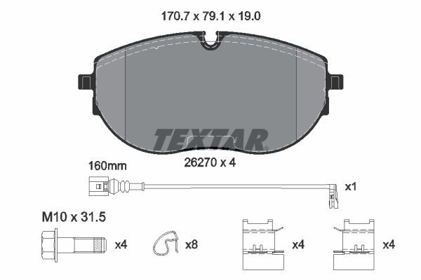 TEXTAR 2627001 Brake Pad Set, disc brake