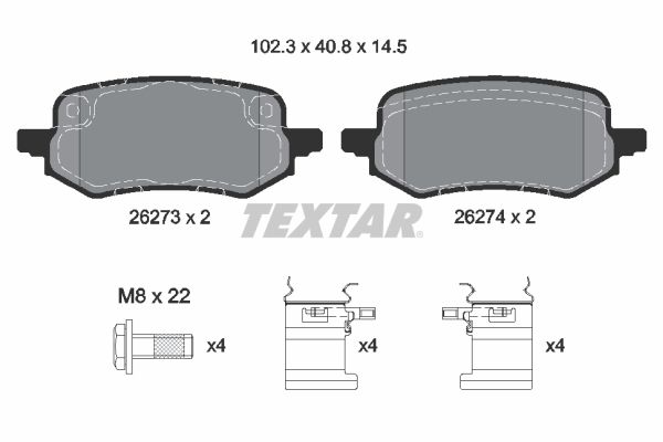 TEXTAR 2627301 Brake Pad Set, disc brake