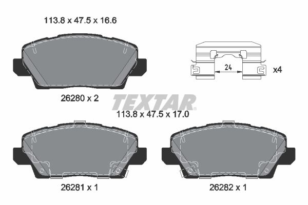 TEXTAR 2628001 Brake Pad Set, disc brake