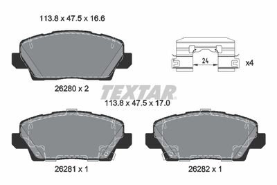 Brake Pad Set, disc brake TEXTAR 2628001