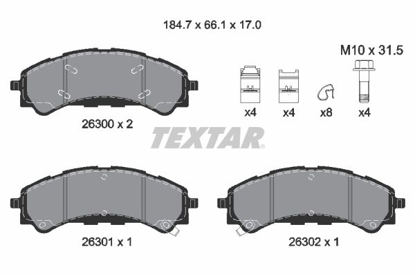 TEXTAR 2630001 Brake Pad Set, disc brake