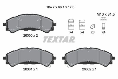 Brake Pad Set, disc brake TEXTAR 2630001