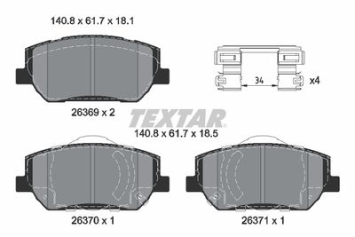Brake Pad Set, disc brake TEXTAR 2636901