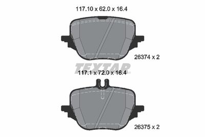 Brake Pad Set, disc brake TEXTAR 2637401