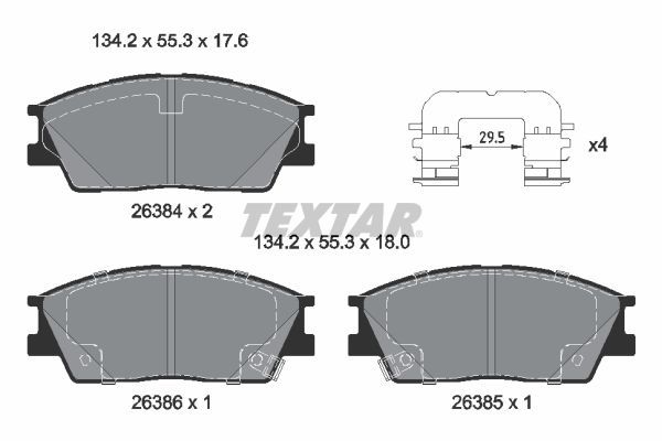 TEXTAR 2638401 Brake Pad Set, disc brake