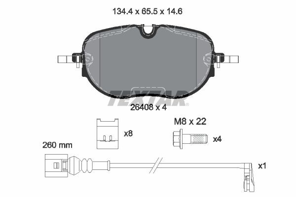 TEXTAR 2640801 Brake Pad Set, disc brake