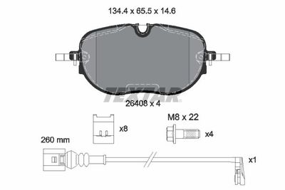 Brake Pad Set, disc brake TEXTAR 2640801
