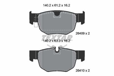 Brake Pad Set, disc brake TEXTAR 2640901