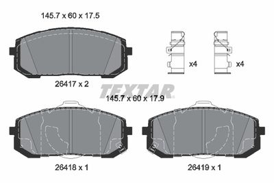 Brake Pad Set, disc brake TEXTAR 2641701
