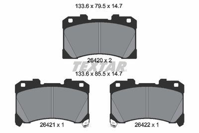 Brake Pad Set, disc brake TEXTAR 2642001