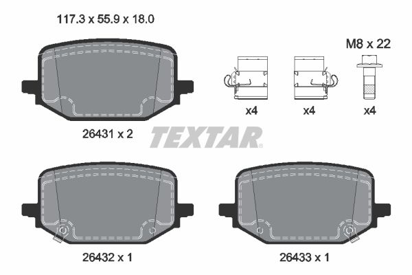 TEXTAR 2643102 Brake Pad Set, disc brake