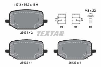 Brake Pad Set, disc brake TEXTAR 2643102