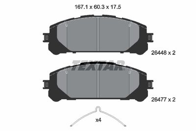 Brake Pad Set, disc brake TEXTAR 2644801