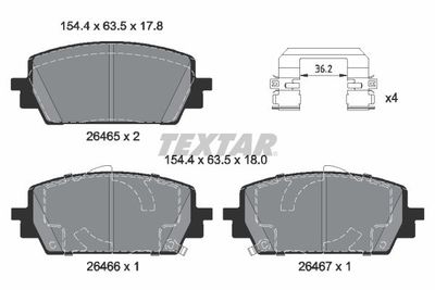 Brake Pad Set, disc brake TEXTAR 2646501