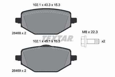 Brake Pad Set, disc brake TEXTAR 2646801