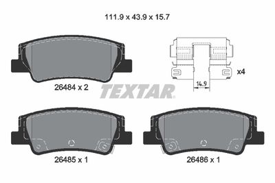 Brake Pad Set, disc brake TEXTAR 2648401