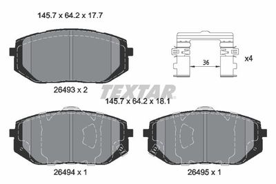 Brake Pad Set, disc brake TEXTAR 2649301