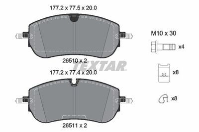 Brake Pad Set, disc brake TEXTAR 2651001