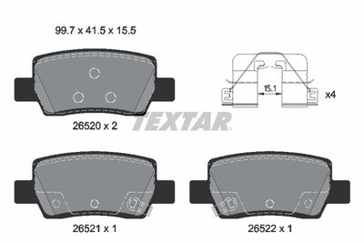 Brake Pad Set, disc brake TEXTAR 2652001