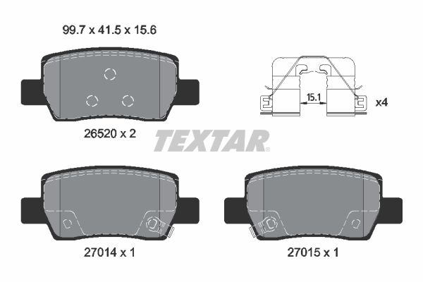 TEXTAR 2652005 Brake Pad Set, disc brake