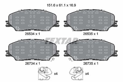 Brake Pad Set, disc brake TEXTAR 2653401
