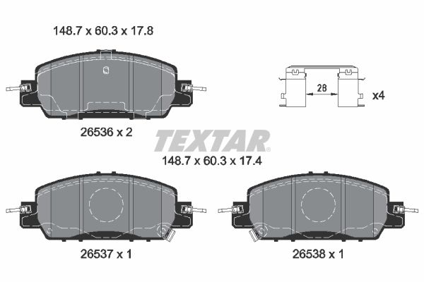 TEXTAR 2653601 Brake Pad Set, disc brake
