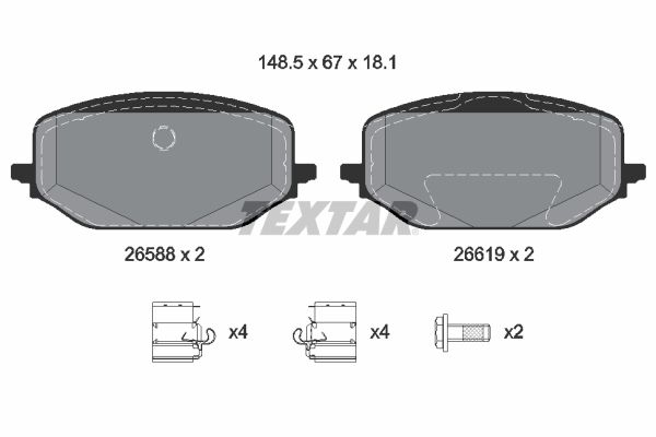 TEXTAR 2658801 Brake Pad Set, disc brake