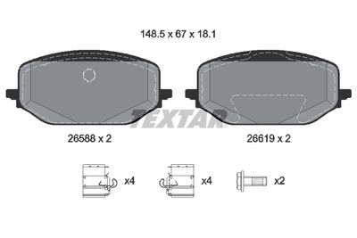 Brake Pad Set, disc brake TEXTAR 2658801